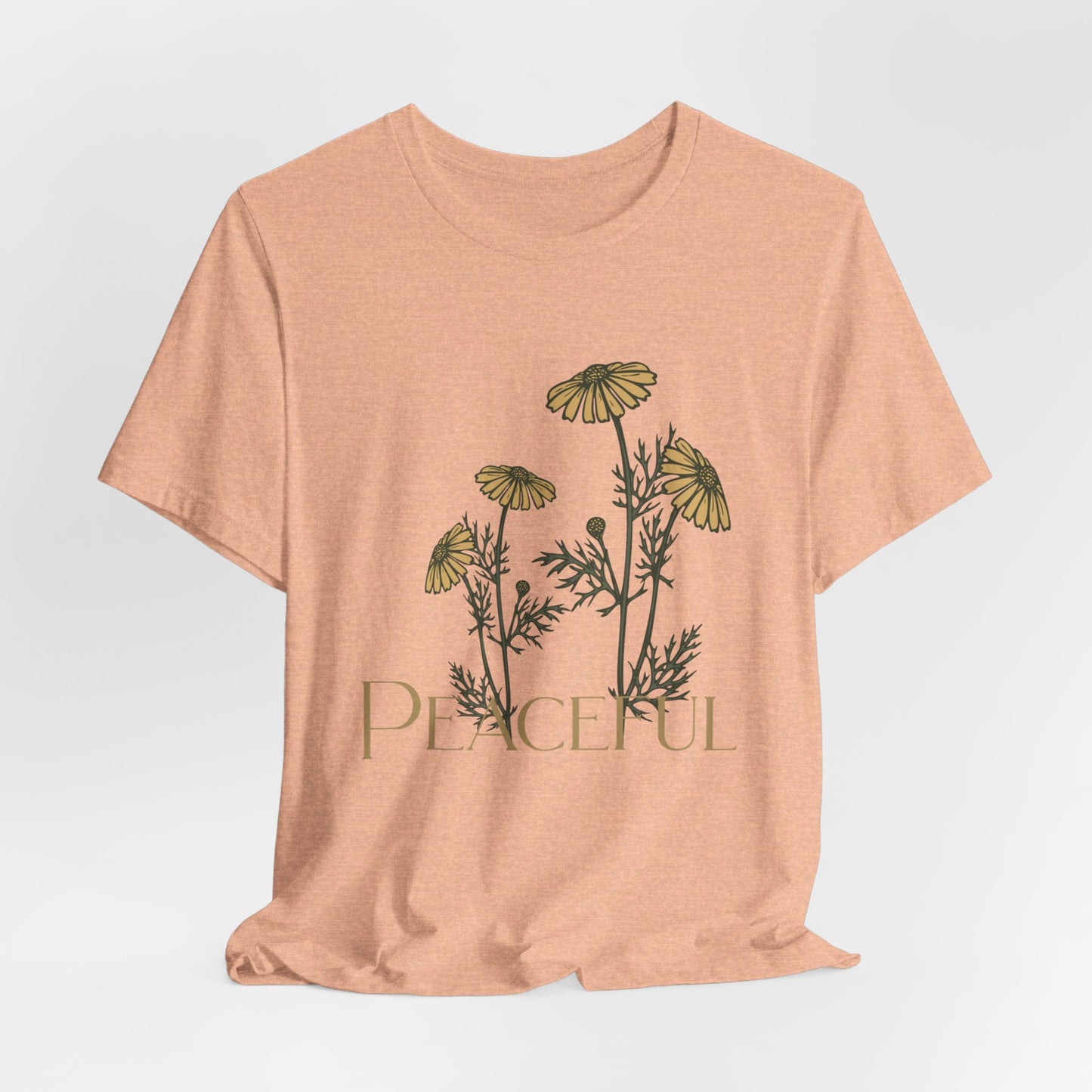 TS-036ML-24 women’s peace shirt with flowers floral design peace tee for women flower graphic shirt peace print shirt women’s floral peace tee