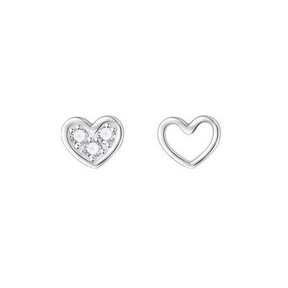 925 Sterling Silver Heart Stud Earrings