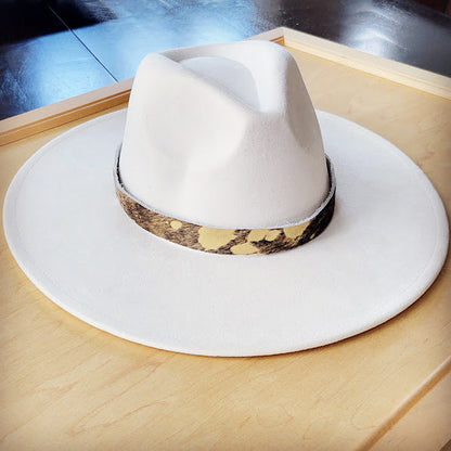 **Tan Metallic Leather Hat Band Only 984b