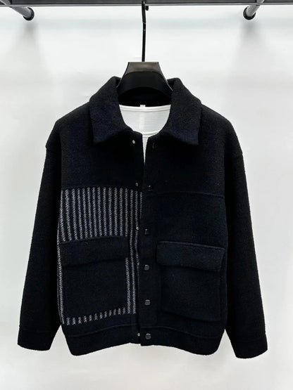Men's Plus Size Button Up Long Sleeve Jacket