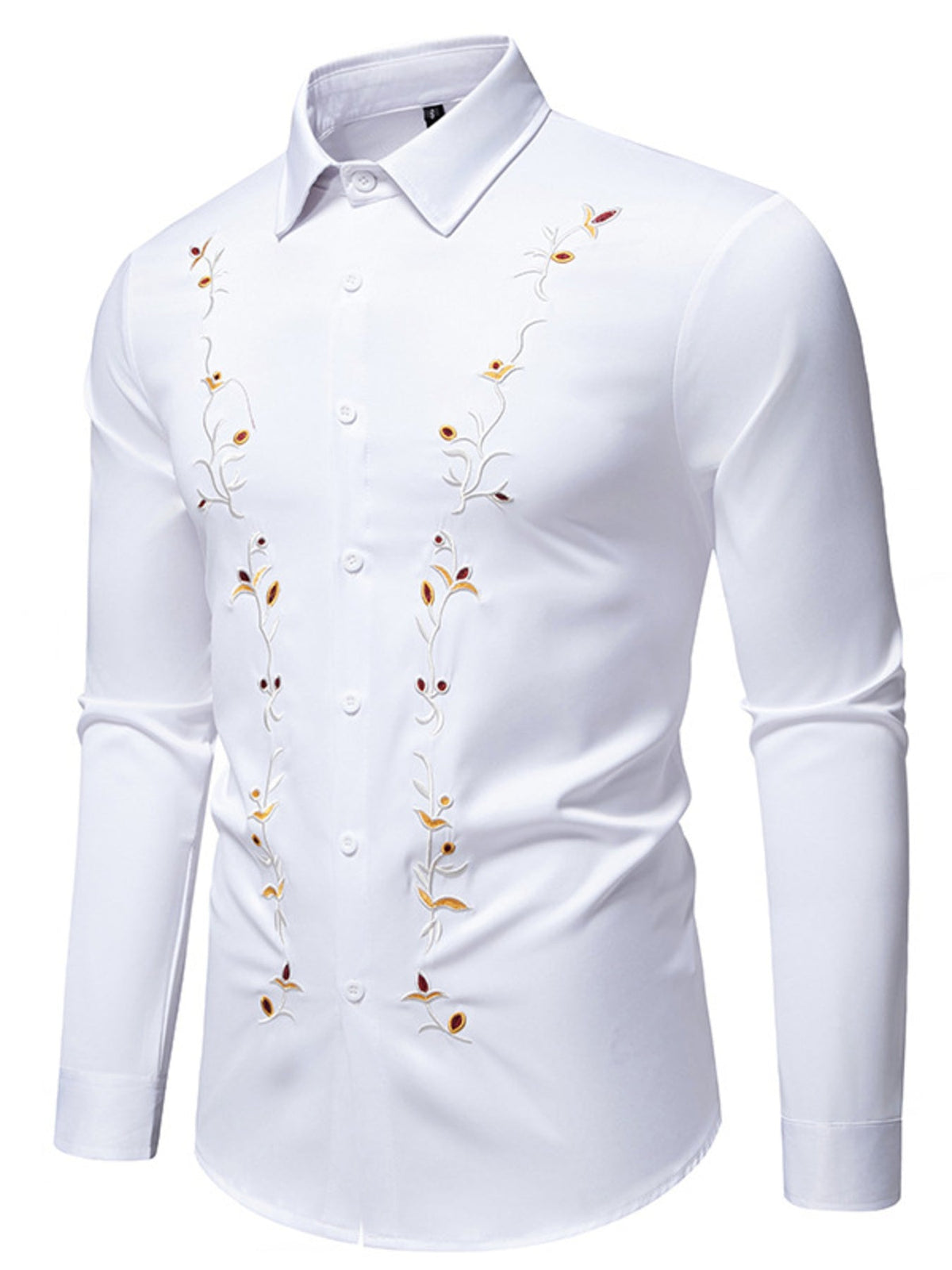 Men's Embroidered Long Sleeve Shirt