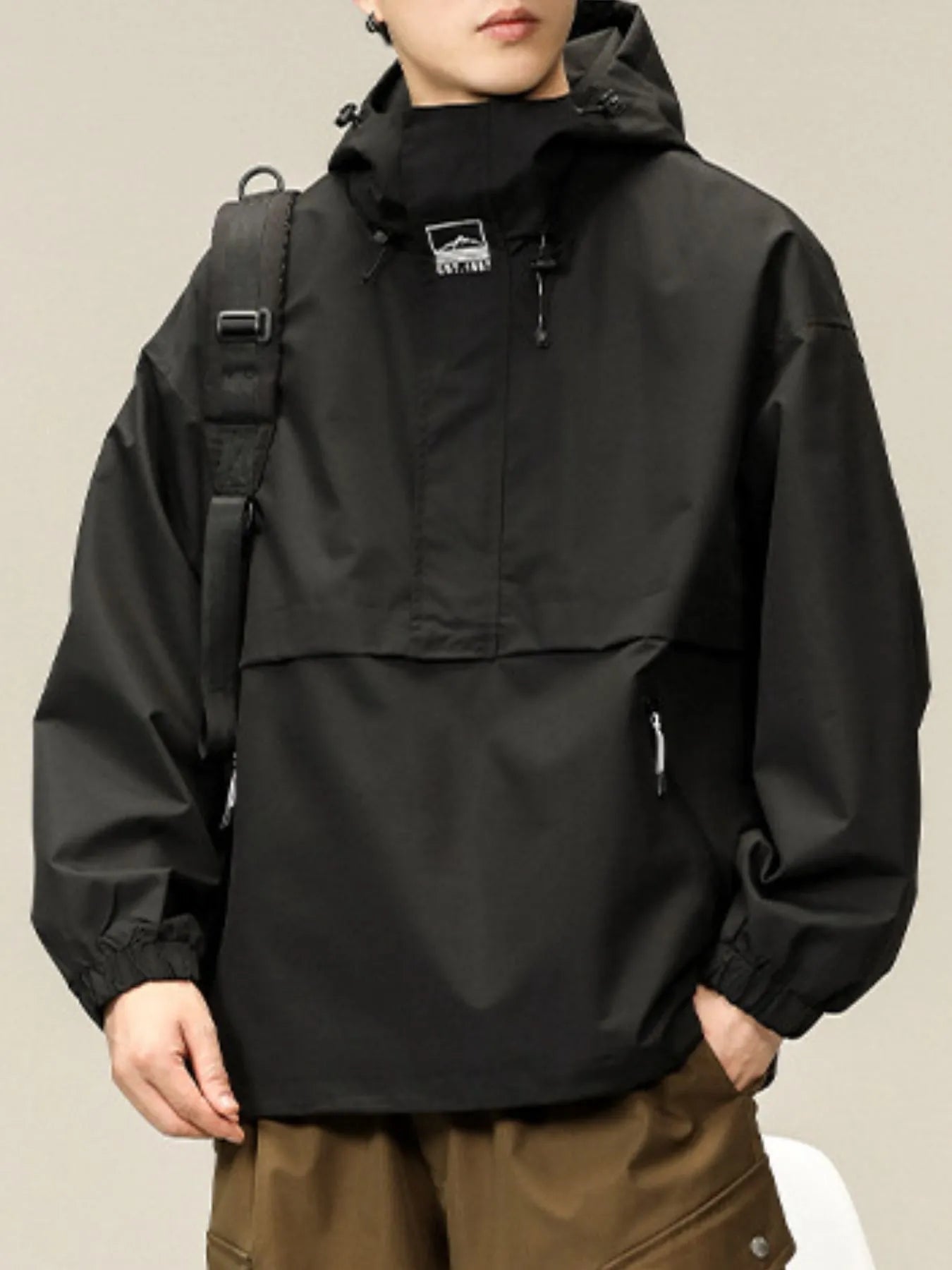 Men's Plus Size Long Sleeve Hooded Jacket