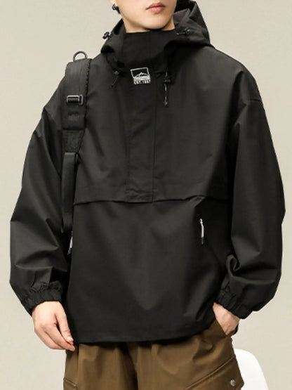 Men's Plus Size Long Sleeve Hooded Jacket