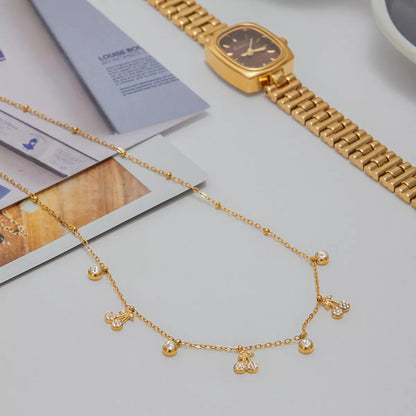 18K Gold-Plated Zircon Cherry Necklace