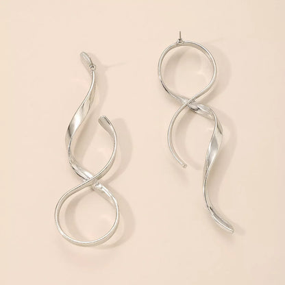 Alloy Spiral Drop Earrings