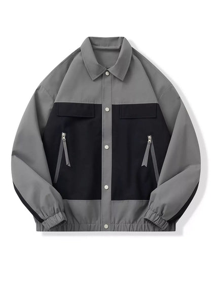 Men's Full Size Snap Down Long Sleeve Jacket Plus Size