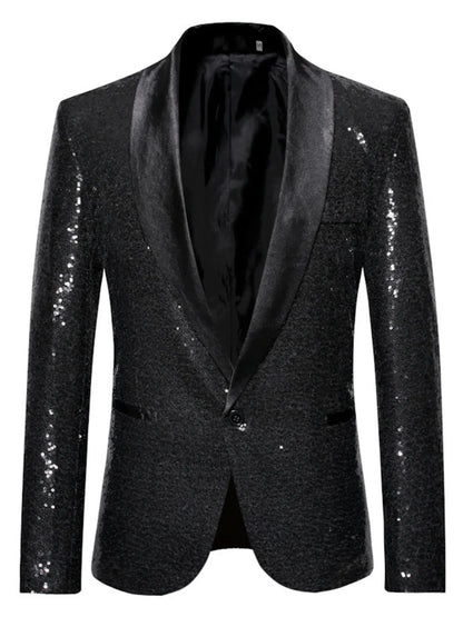 Men's Sequin Long Sleeve Blazer