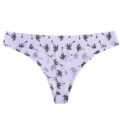 Printed Breathable One Piece Low Waist Thong Women