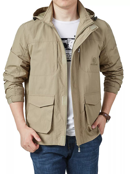 Men's Plus Size Lightweight Hooded Jacket