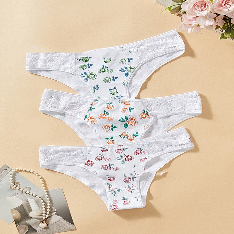 Girl Cotton Underwear Middle School Low Waist Briefs
