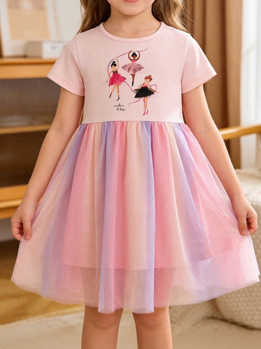Children's Ballerina Graphic Tulle Dress