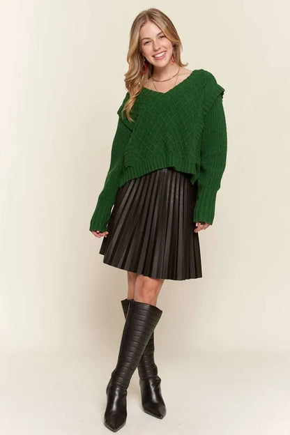 ADORA Ruffle Detail Adorable Sweater
