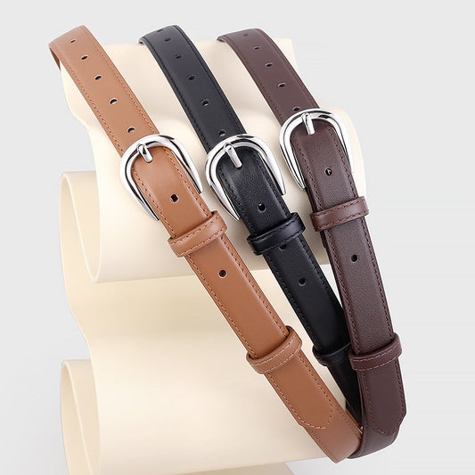 Buckle Skinny Leather Belt