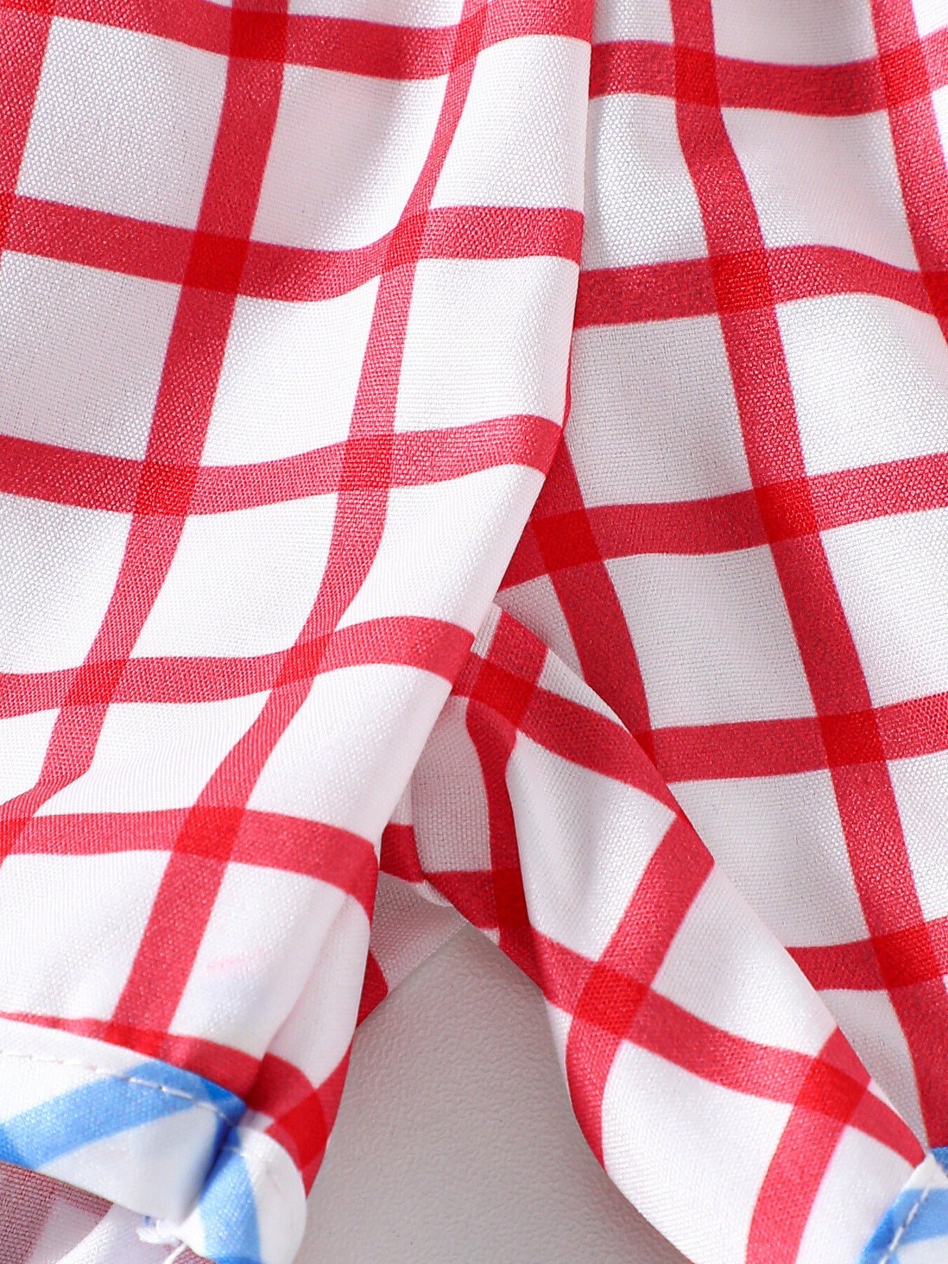 Children's Baseball Embroidered Top & Plaid Shorts Set