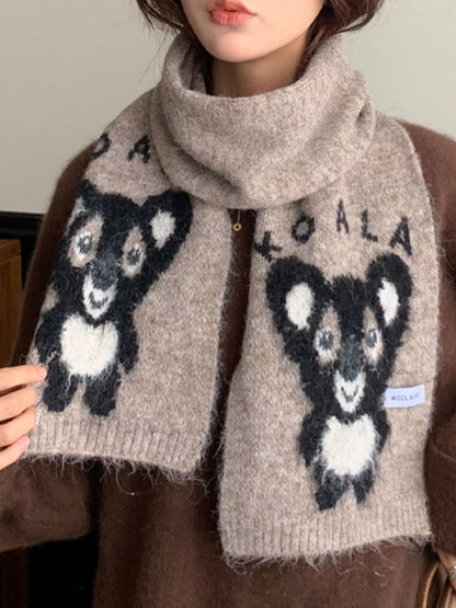 Koala Pattern Winter Scarf