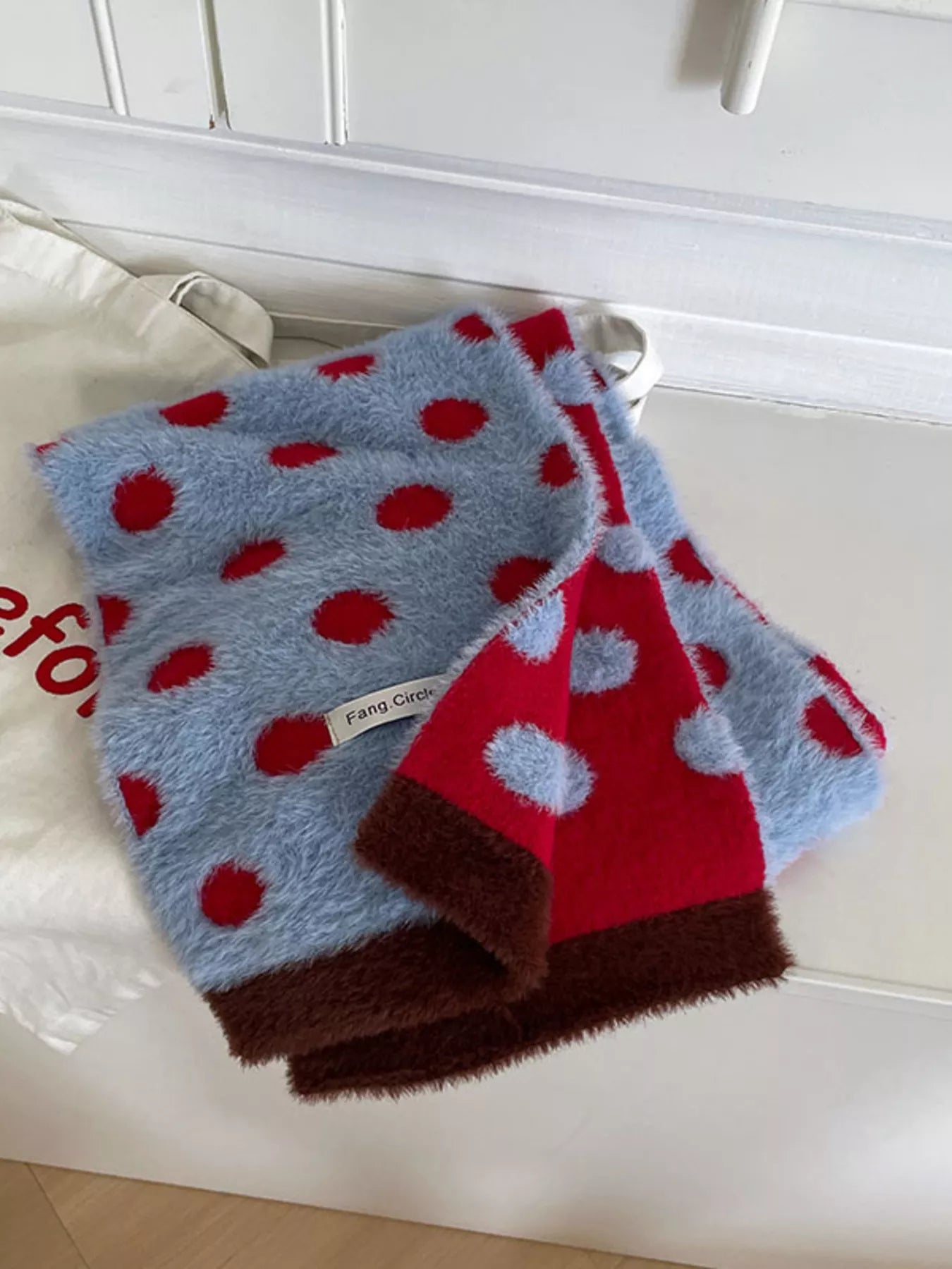 Fuzzy Polka Dot Scarf
