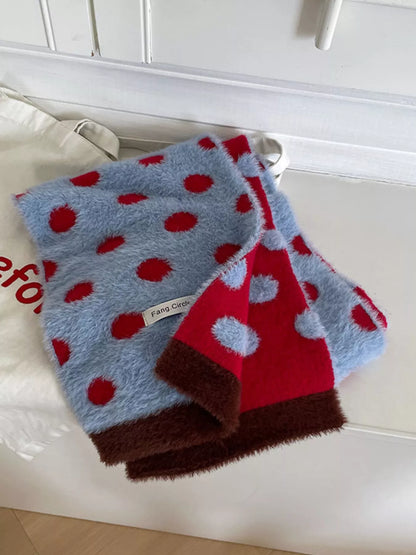 Fuzzy Polka Dot Scarf