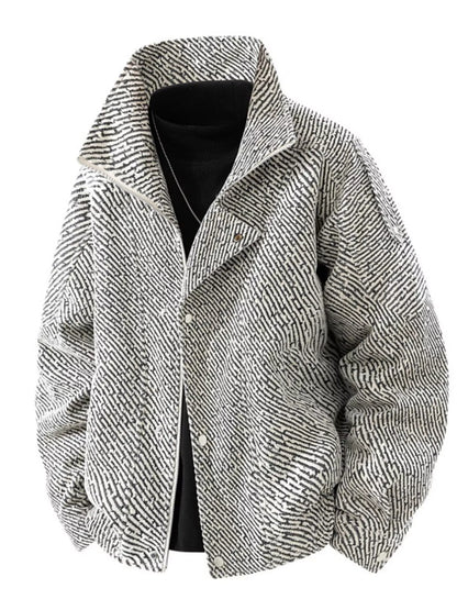 Men's Plus Size Snap Down Long Sleeve Jacket