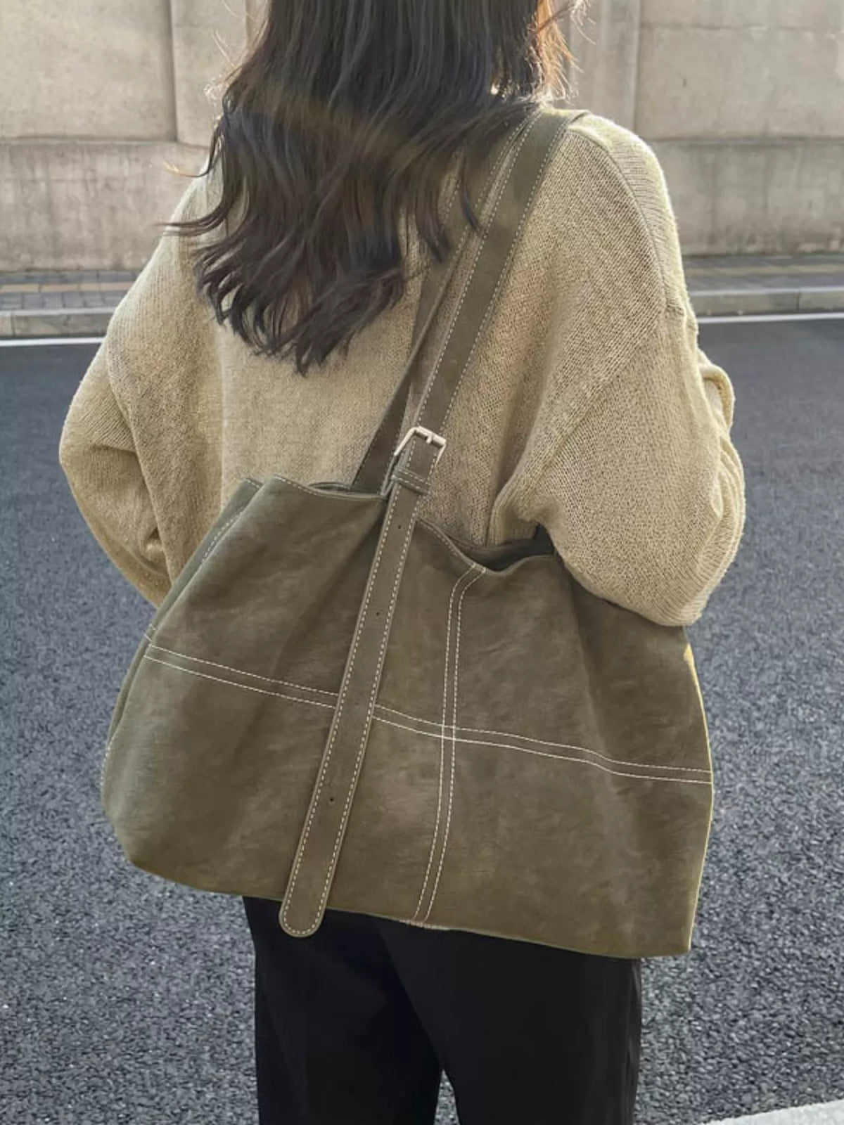 Large PU Leather Tote Bag
