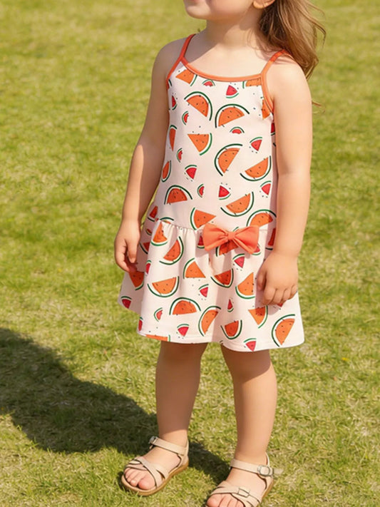 Children's Watermelon Print Sleeveless Sundress