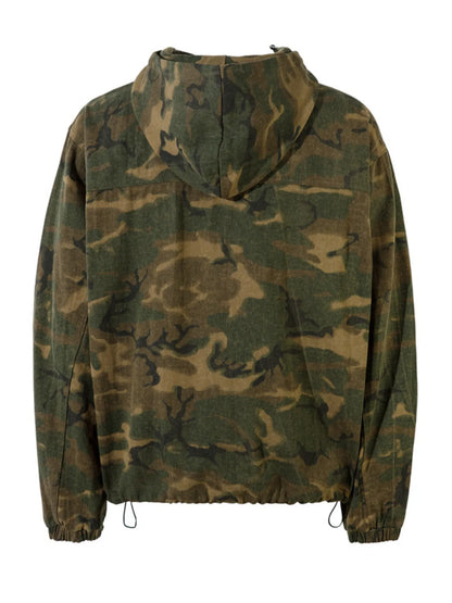 Men's Camouflage Zip Up Hooded Windbreaker Jacket