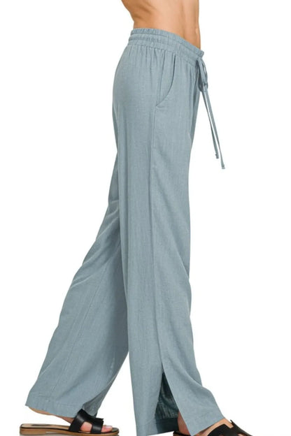 Zenana Linen Drawstring Pants