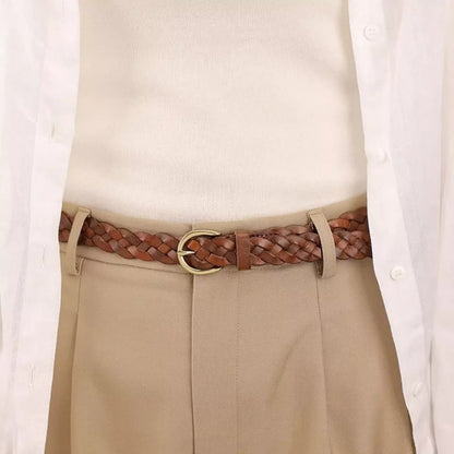 Cowhide Braided Leather Belt