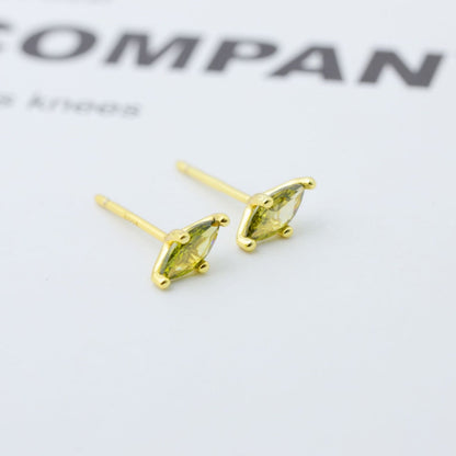 18K Gold-Plated Zircon Geometric Earrings