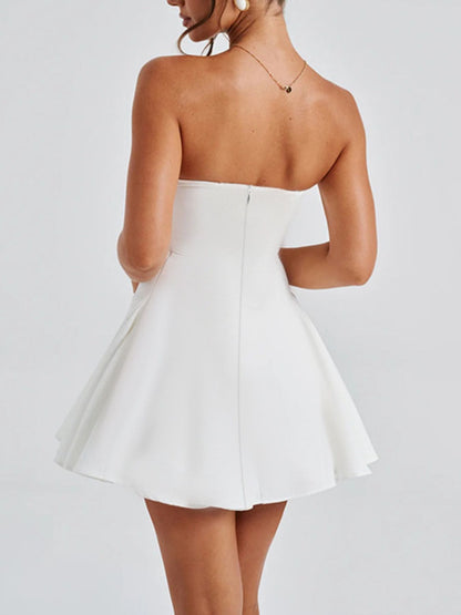 Bowknot Strapless A-Line Mini Dress