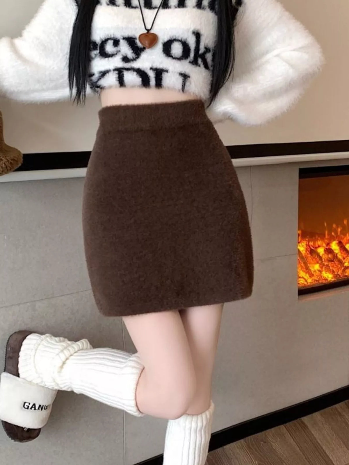 Plush Knit Mini Skirt
