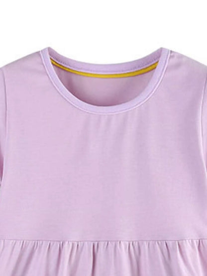 Children's Rainbow Print Casual Short Sleeve Dress