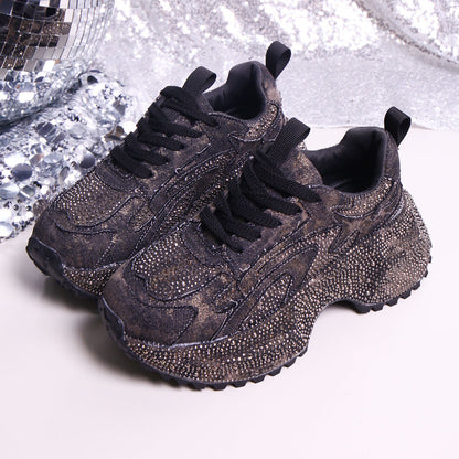 Rhinestone Lace Up Sneaker