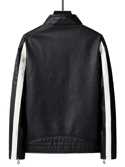 Men's Plus Size Zip Up Long Sleeve Contrast Jacket