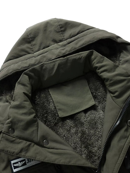 Men's Plus Size Winter Warm Hooded Padded Coat