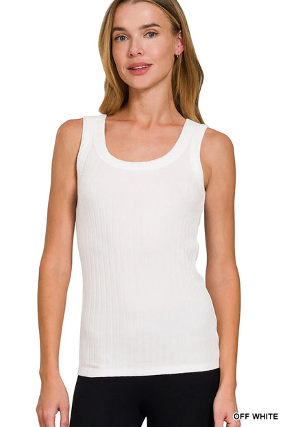 Zenana Melange Rib Tank Top