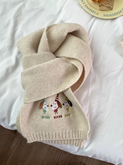 Embroidered Dog Plush Scarf