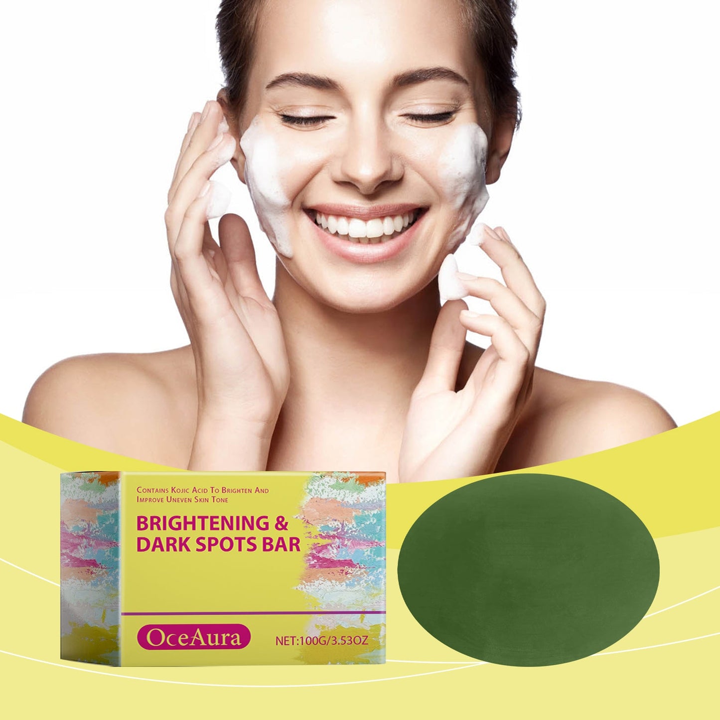 OceAura Brightening Soap, Gently Cleanses Body Skin Brightening And Moisturizing Daily Cleansing Care Brightening Soap