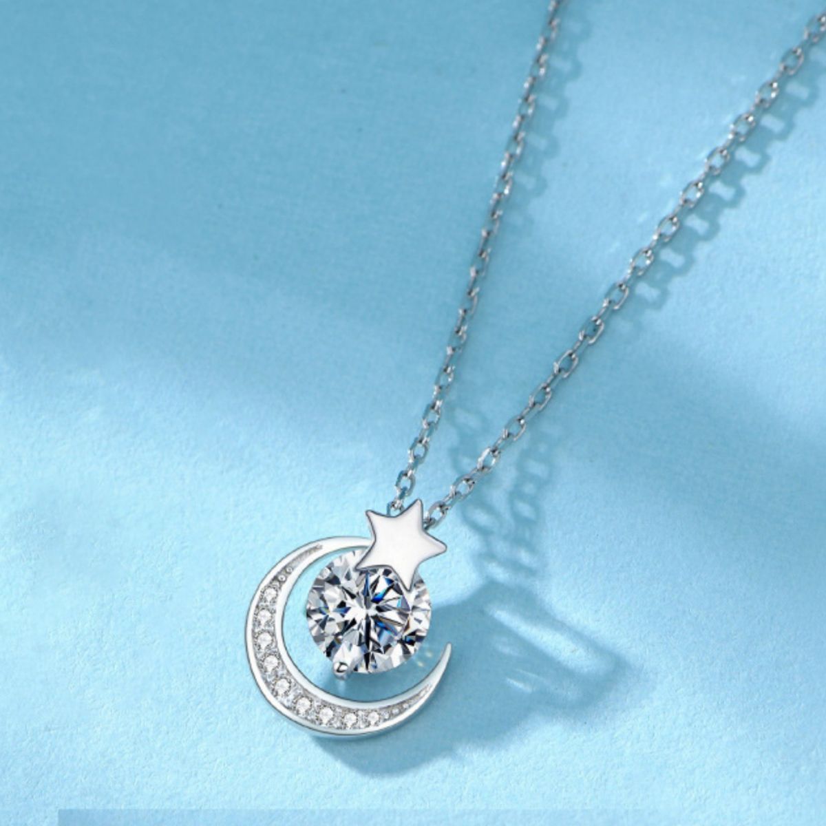 Star and Moon Pendant Necklace