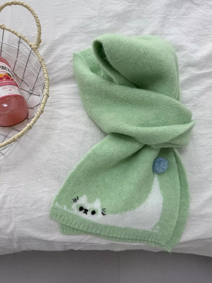 Cute Cat Knitted Scarf