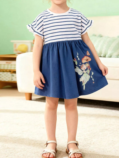 Children's Striped Fairy Casual Dress