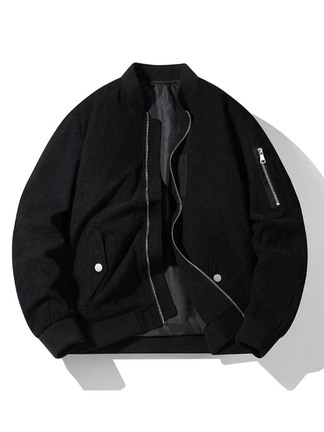 Men's Plus Size Zip Up Long Sleeve Jacket