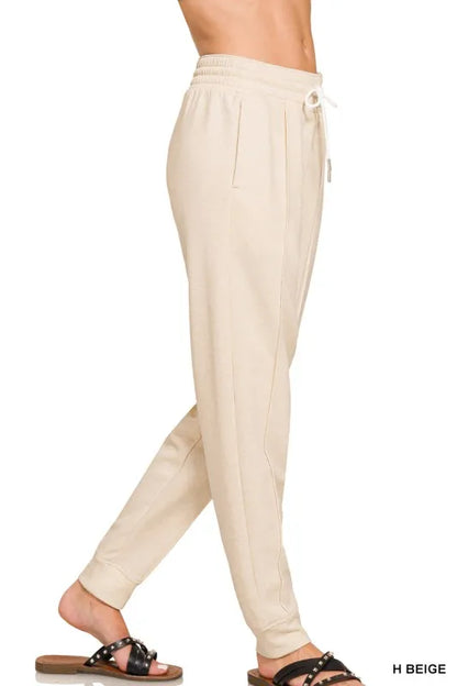 Zenana Drawstring Scuba Sweatpants with Pockets