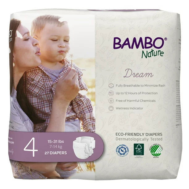 Bambo Nature Sensitive Diapers - Size 4 (Pack of 6 - 27 Ct)