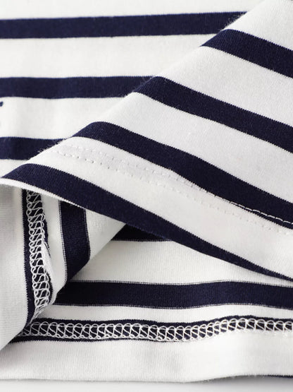 Children's Striped Cat Short Sleeve Dress