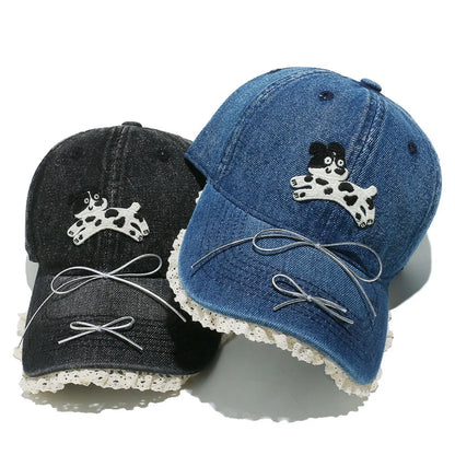 Dog Bow Adjustable Baseball Cap