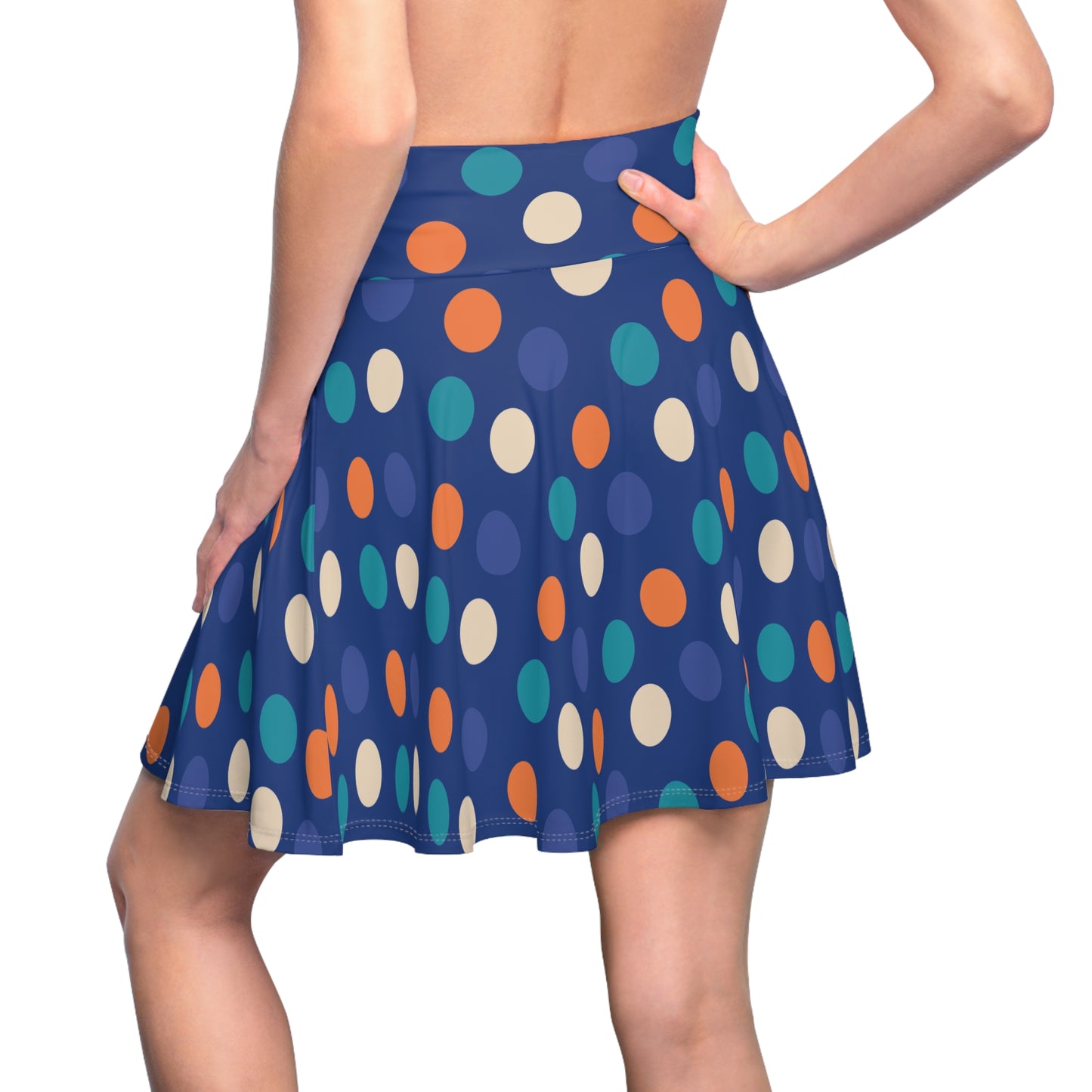 SK-042BL-24 High Waisted Skater Skirt Flared Skirt Plus Size Women's Skirt