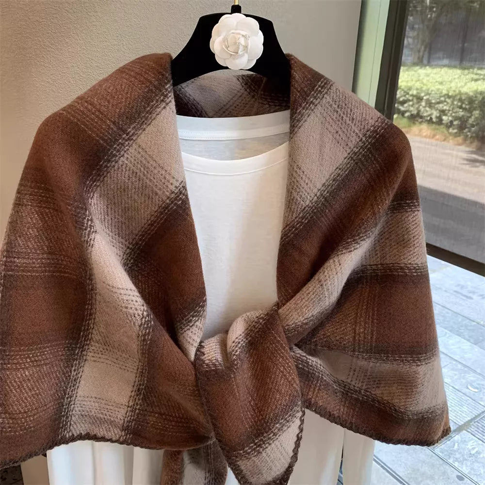Plaid Winter Scarf Shawl