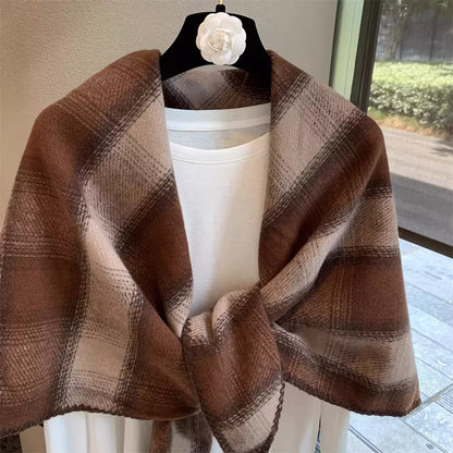 Plaid Winter Scarf Shawl