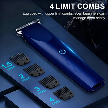 Men Pro Electric Hair Clippers Beard Trimmer Cutting Barber Shaving Machine Blue (Logistics Only For USPS.TK/TMEU Only For Self-pickup)