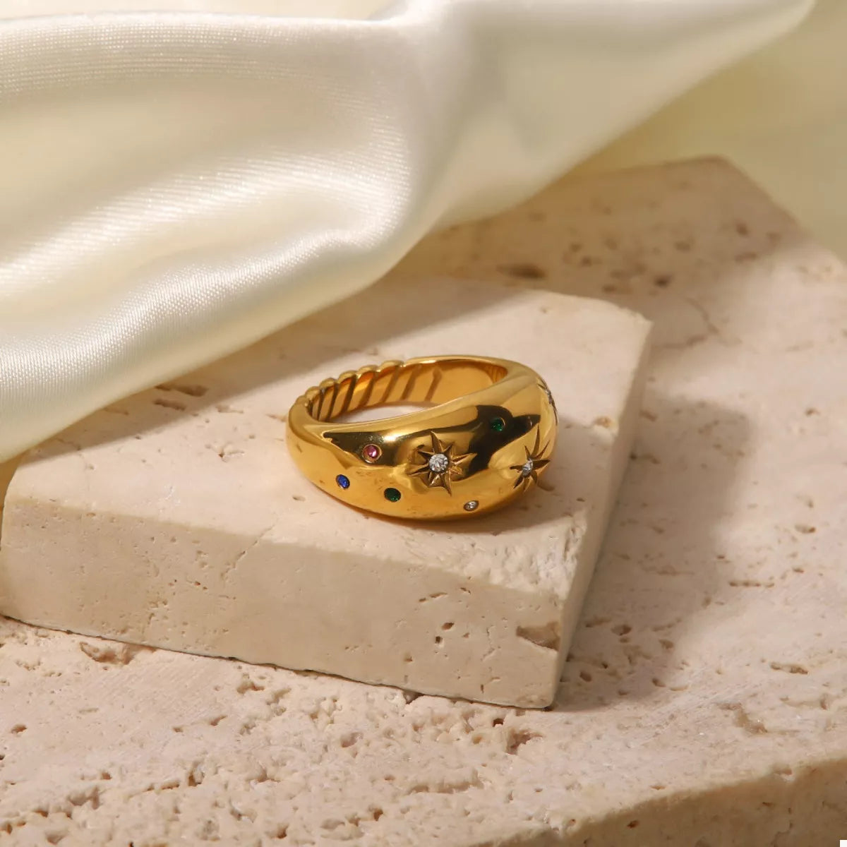 18K Gold-Plated Zircon Ring